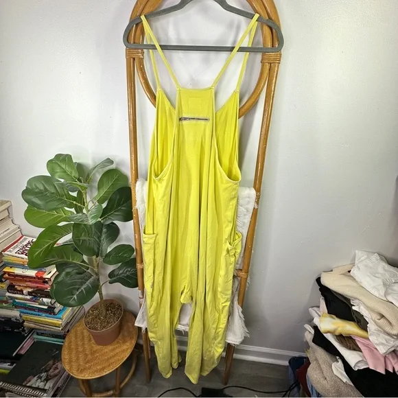 Free People Movement Hot Shot Jumpsuit In Neon Yellow Sz L